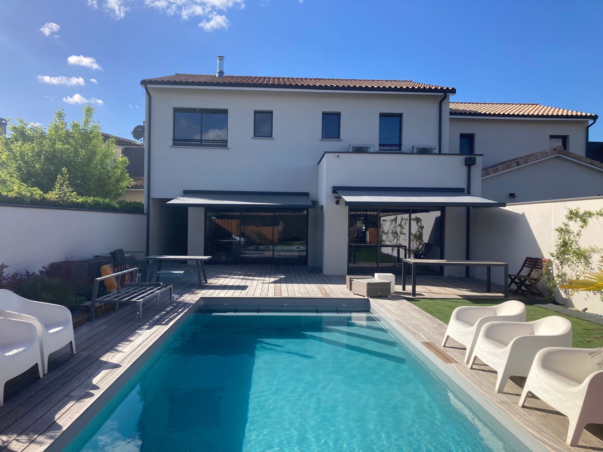 Double store banne sur baies vitrées — Talence